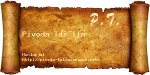 Pivoda Tália névjegykártya